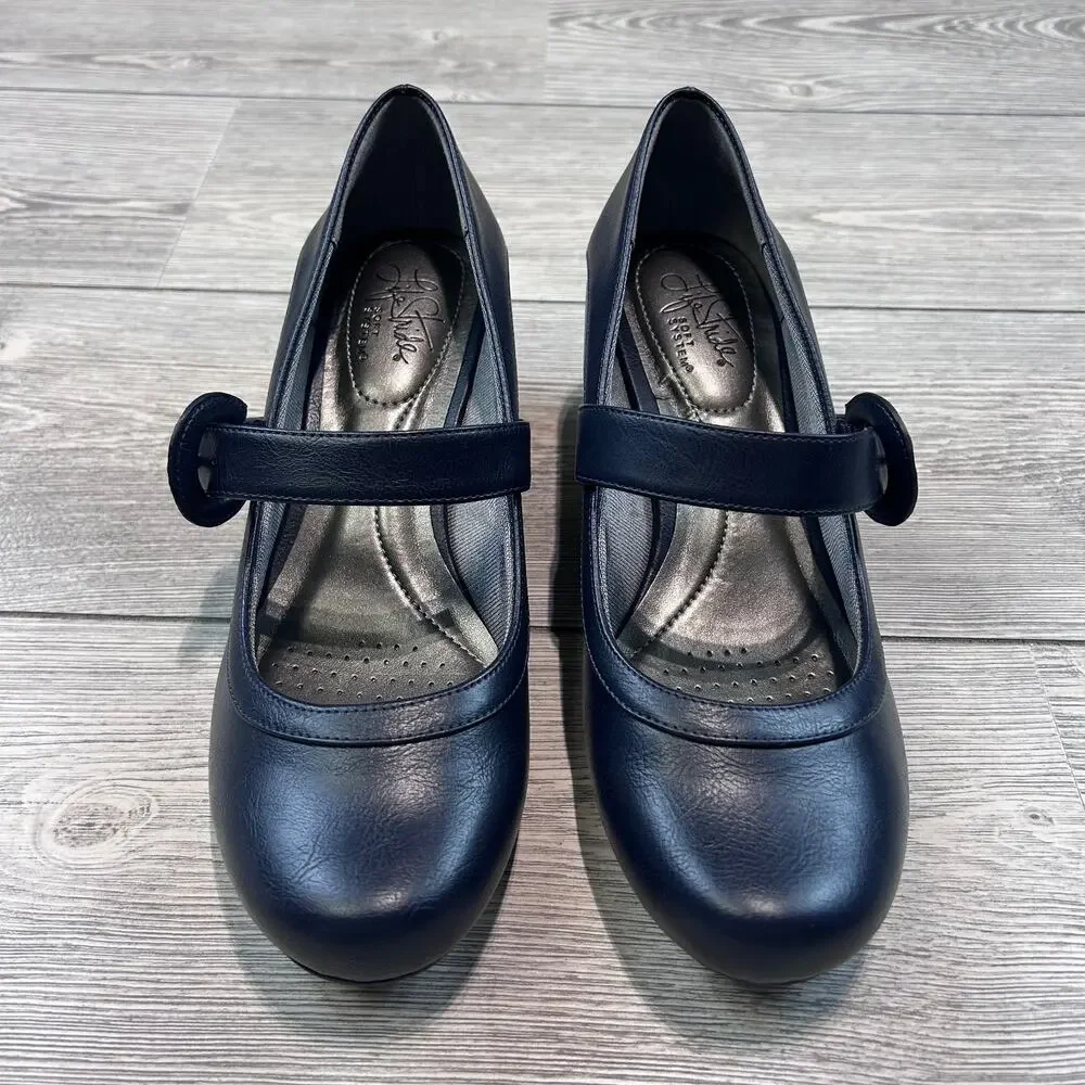 Life Stride Rozz Navy Mary Jane Pump Size 9 EUC